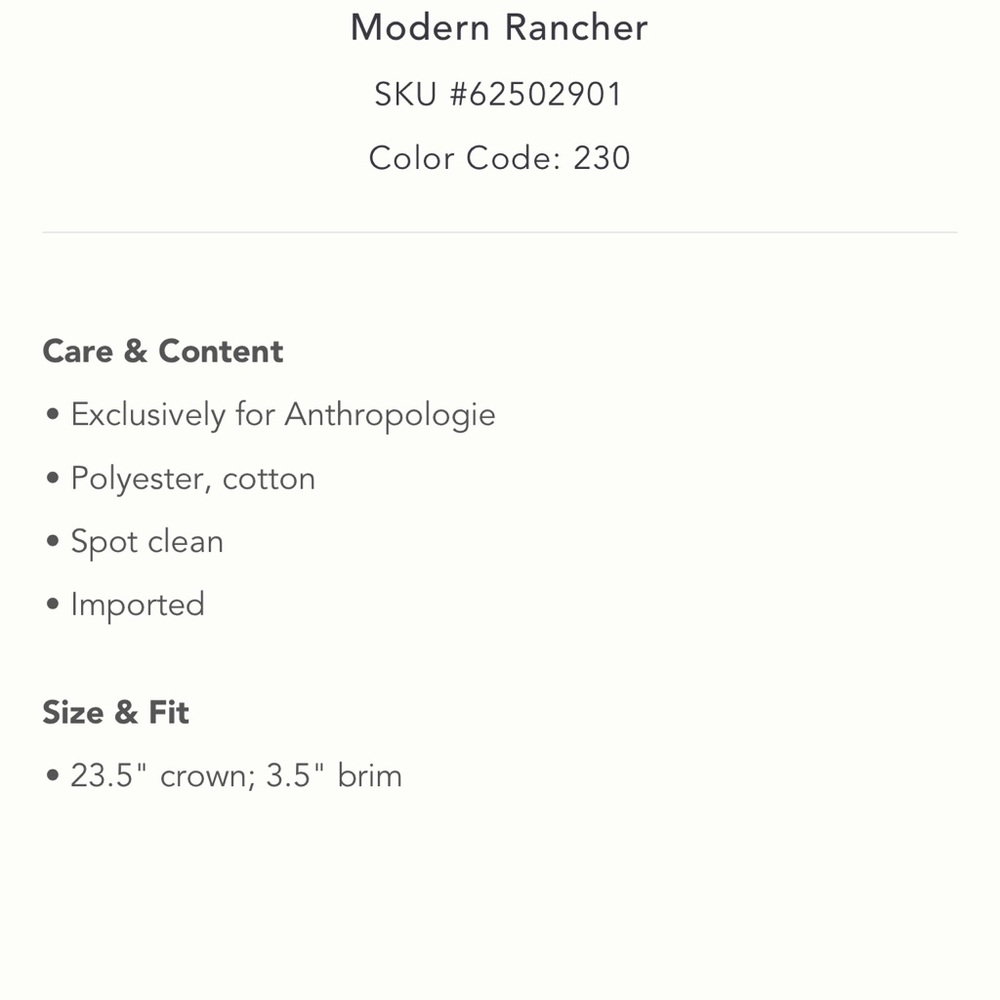 Nwt anthropologie modern rancher cowboy hat - Picture 8 of 10